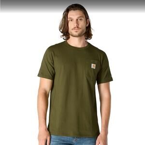 Carhartt Men's Loose‎ Fit Heavyweight Pocket T-Shirt in Moss Green - Size S